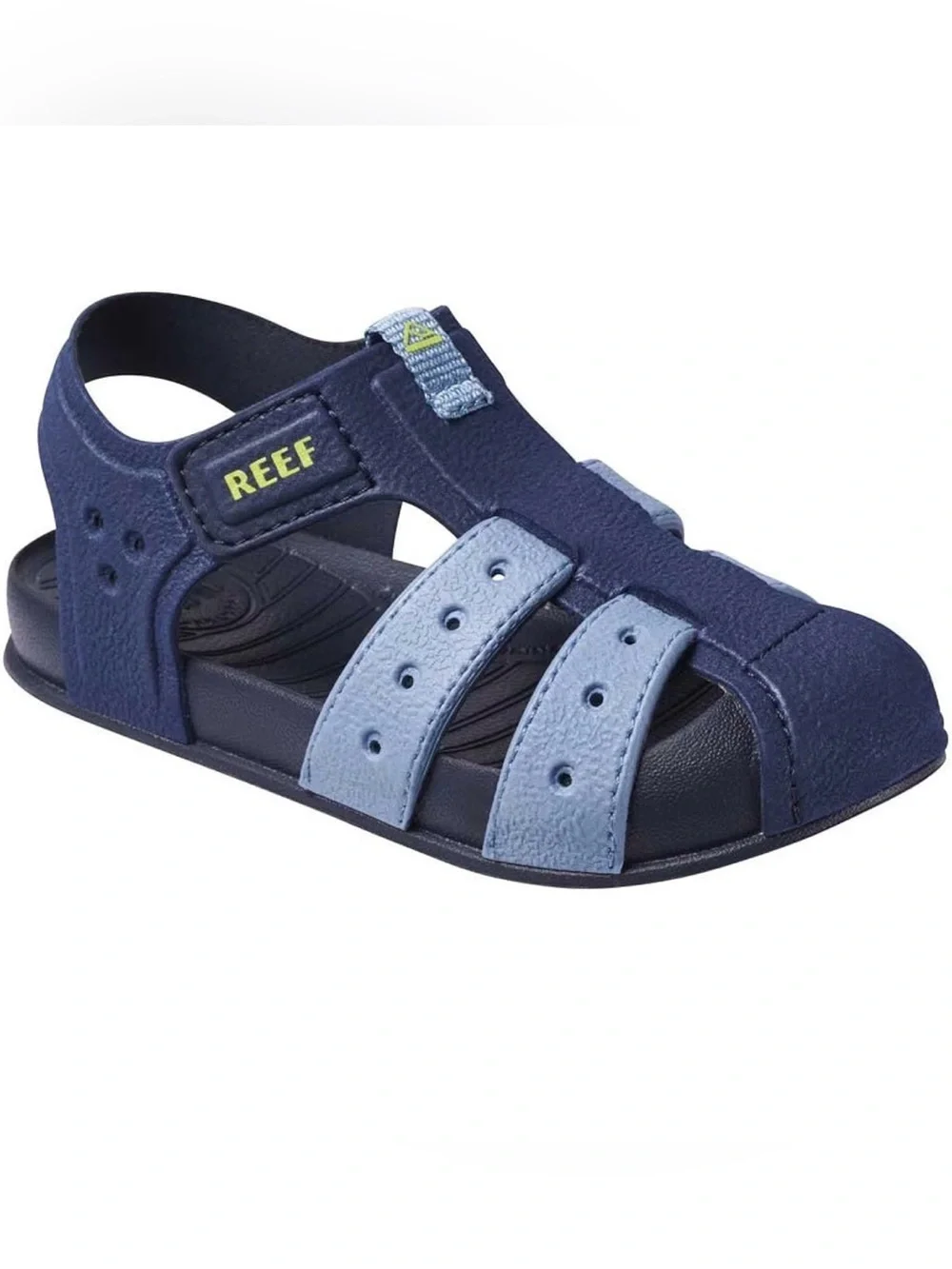 NWOT Reef Kids Navy and Light Blue Water Fisherman Closed-Toe Sport Sandals